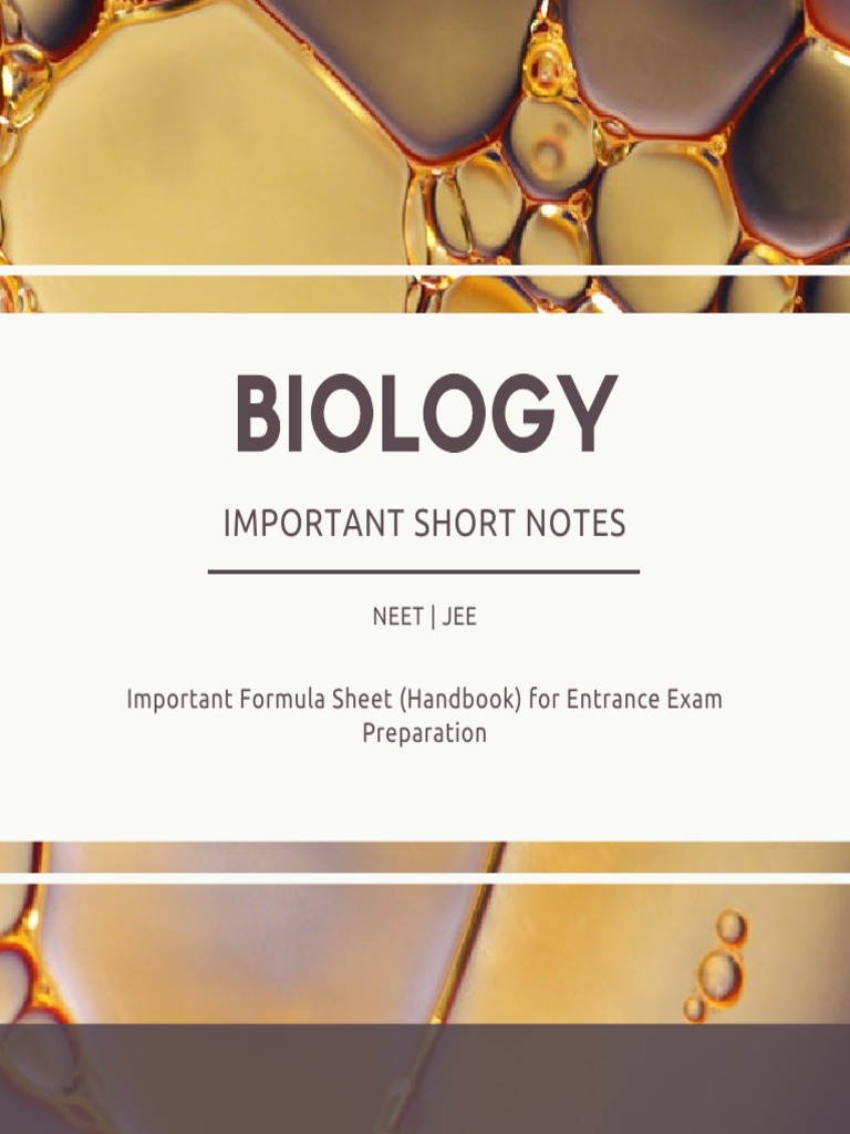 NEET Biology Important Short Notes | PDF