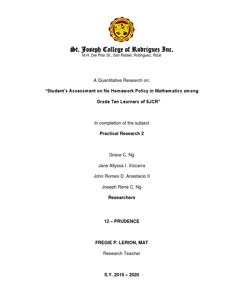 No Homework Policy Impact on SJCR Students | PDF | Behaviorism ...