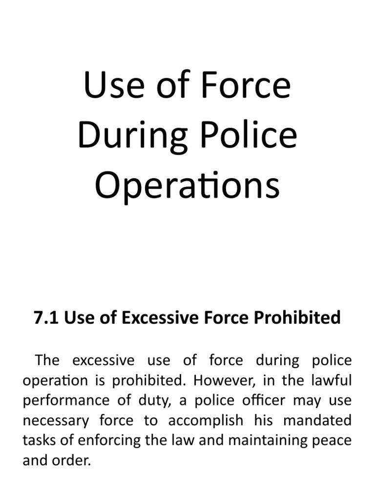 Force During Police Operation | PDF | Social Science