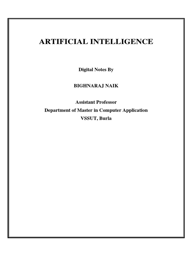 Artificial Intelligence: Digital Notes by | PDF | Artificial ...
