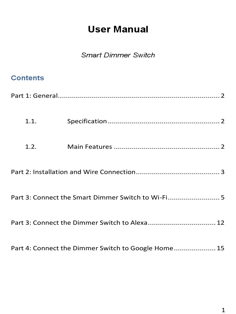 Wireless Dimmer Switch Manual PDF Interference