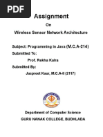 Assignment: On Wireless Sensor Network Architecture