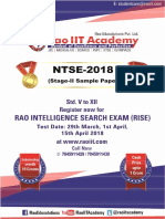 NTSE Stage II Sample Paper - MAT PDF