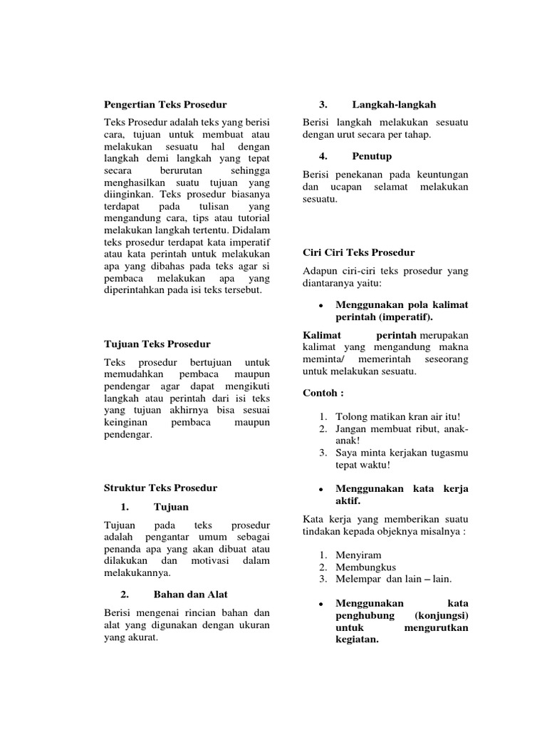 16 Struktur Teks Prosedur Pdf