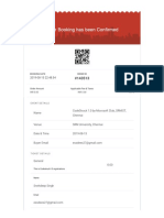 Event ticket booking receipt