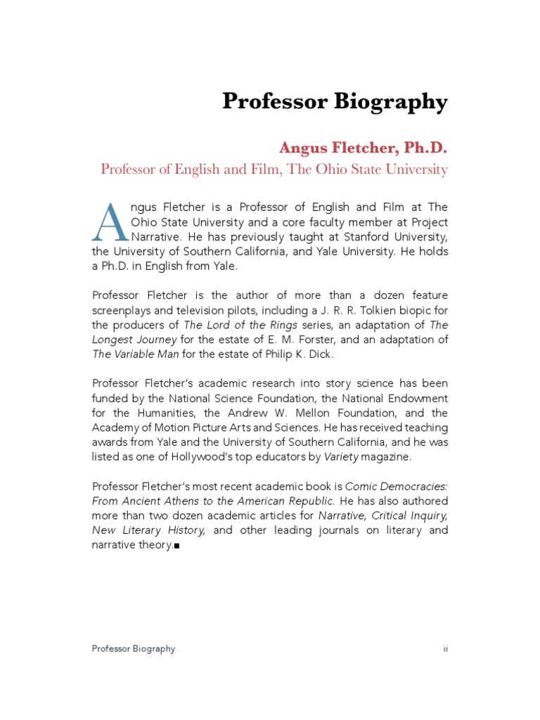 Professor Biography: Professor of English and Film, The Ohio State ...