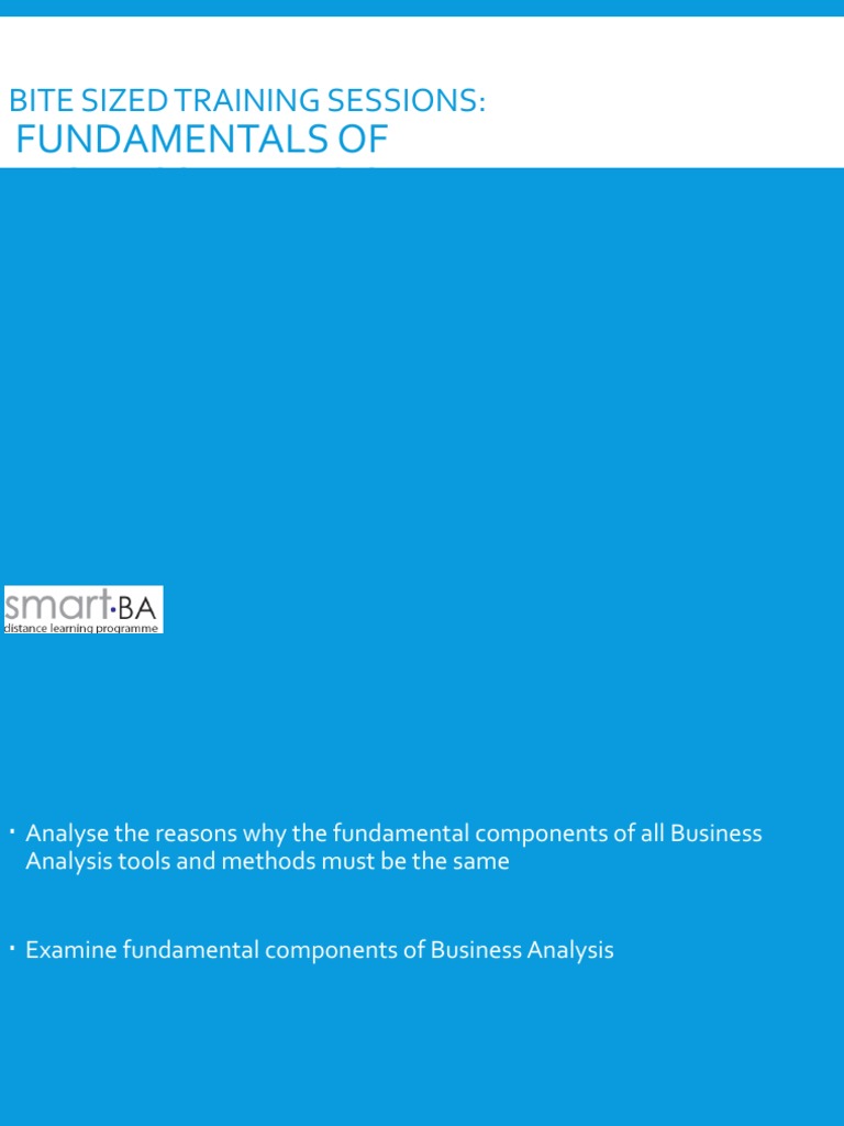 Fundamentals Of Business Analysis Pdf Business Analysis
