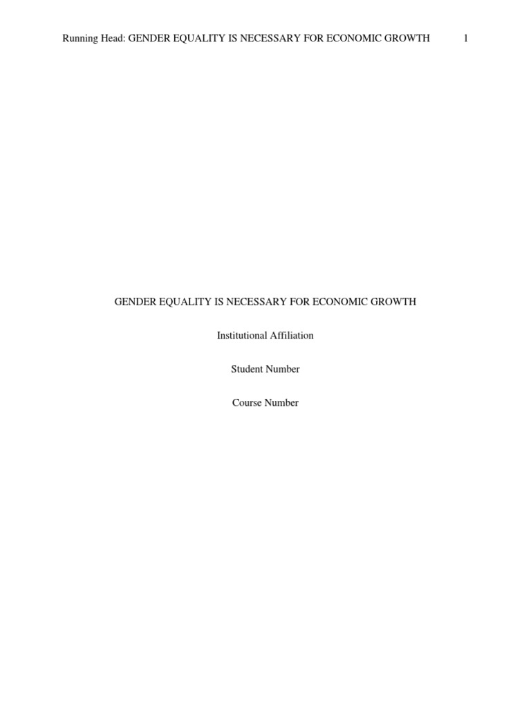 Gender Equality's Impact on Economic Growth | PDF | Gender | Gender Studies