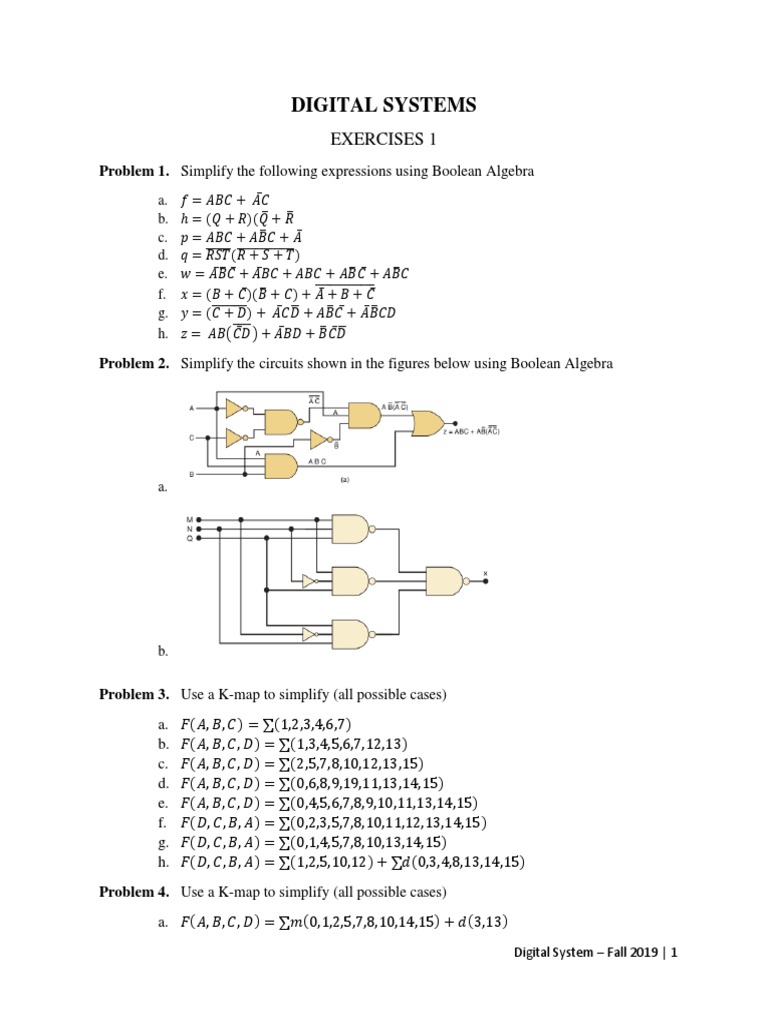 Exercise 1 | PDF | Logic Gate | Electronic Engineering