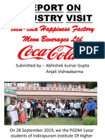 Coca-Cola Happiness Factory Moon Beverages LTD: Submitted By:-Abhishek Kumar Gupta Anjali Vishwakarma