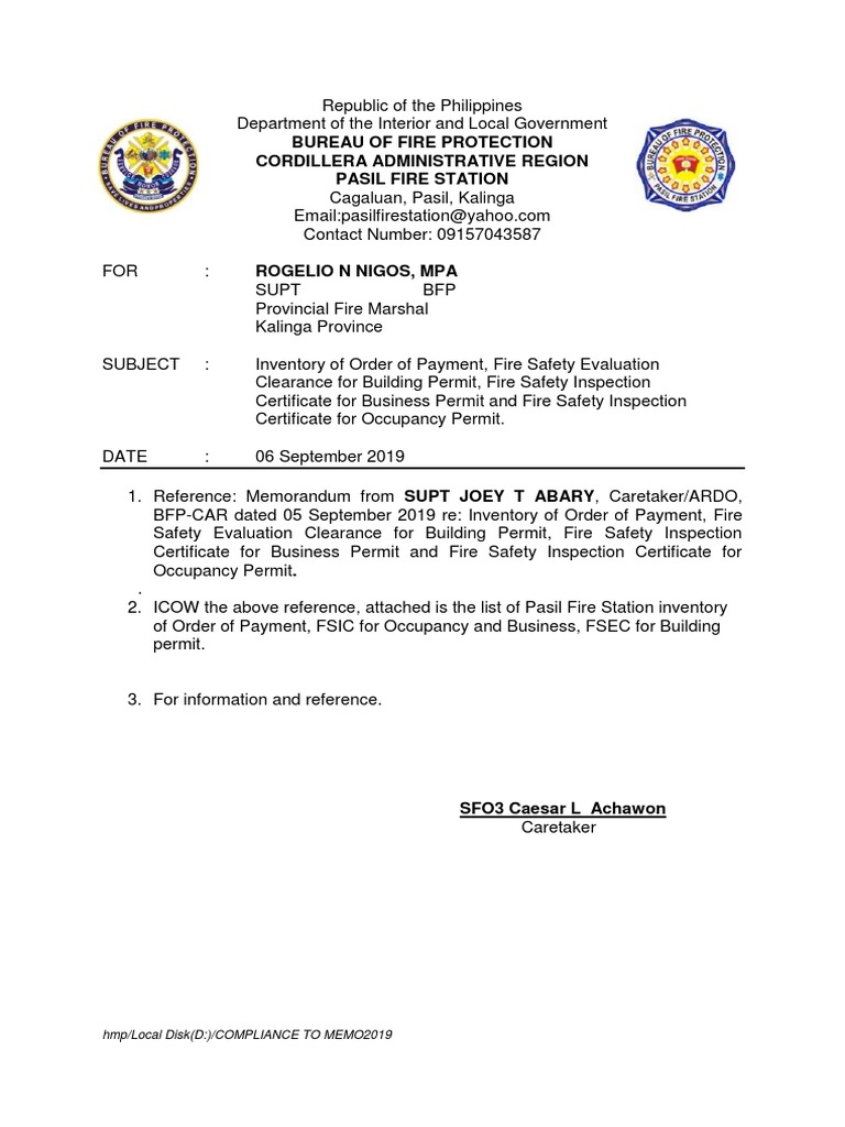 Fire Safety Clearance Inventory Report | PDF