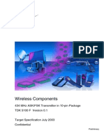 Wireless Components: 434 MHZ Ask/Fsk Transmitter in 10-Pin Package TDK 5100 F Version 0.1