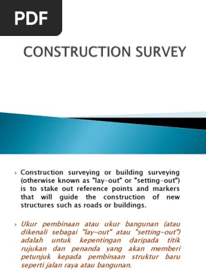 Construction Survey Pdf Surveying Geographic Information System
