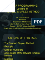 Linear Programming Revised Simplex Method Lecture