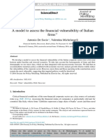 A Model To Assess The Financial Vulnerability of Italian Firms