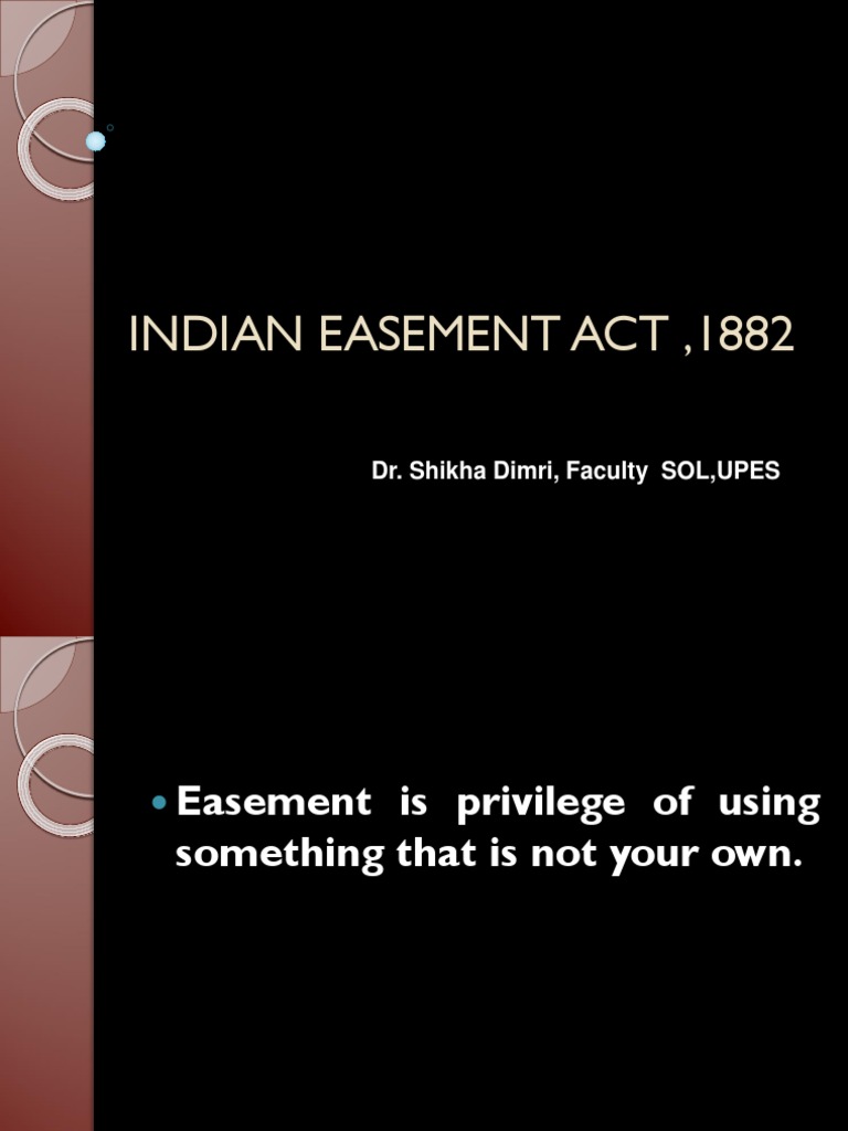 Indian Easement Act, 1882 PDF Easement License