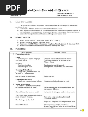 Music Lesson Plan
