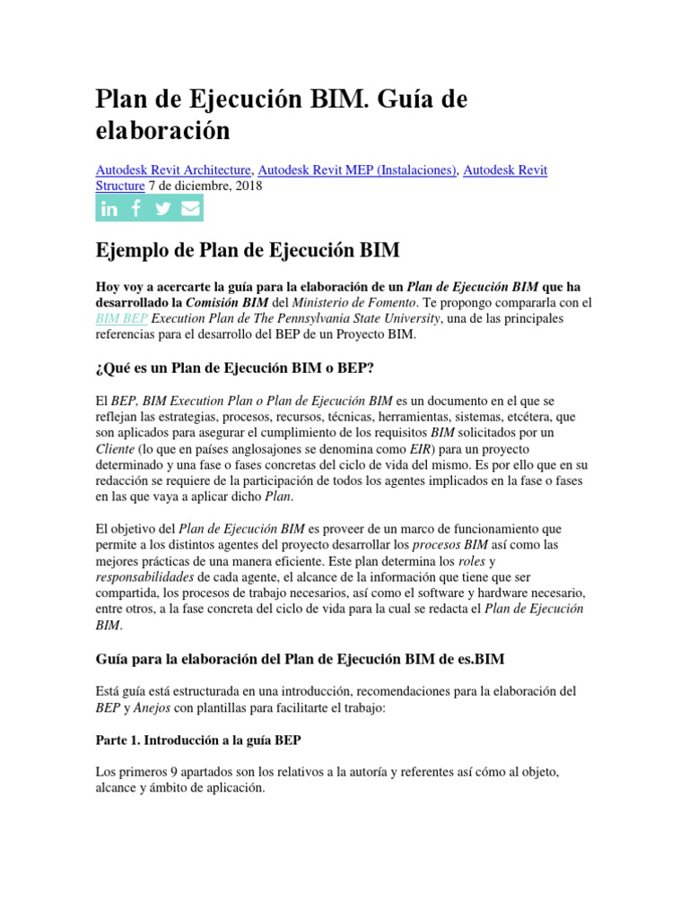 Guía para el Plan de Ejecución BIM | PDF | Autodesk Revit | Informática ...