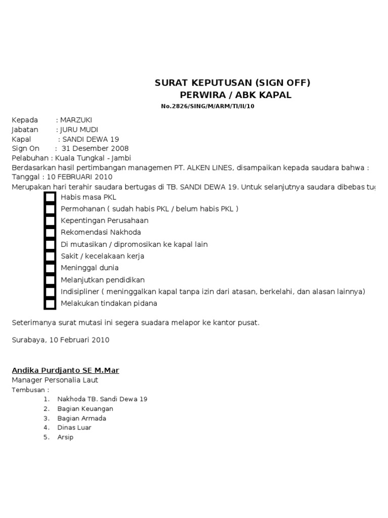 Contoh Surat Sign Bagi Pihak