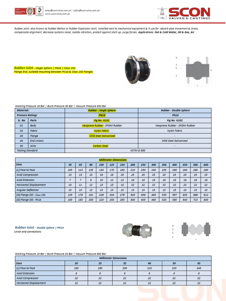 Flanged Rubber Bellows Specifications | PDF | Mechanical Engineering ...