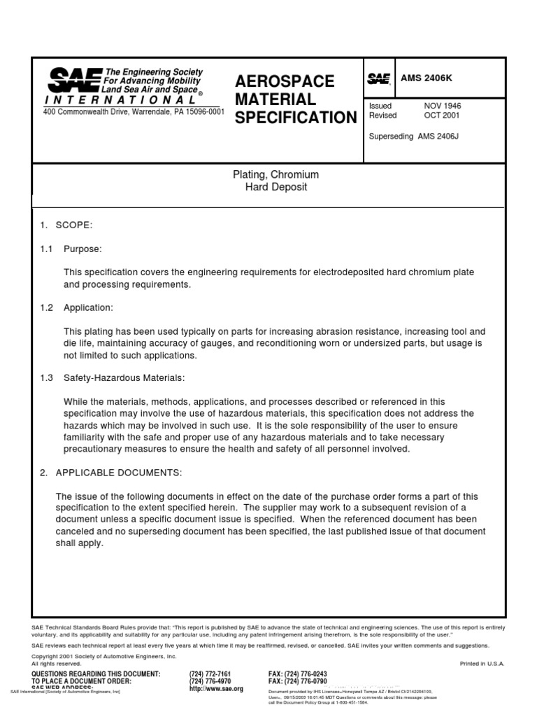 Ams 2406 Corrosion Specification Technical Standard