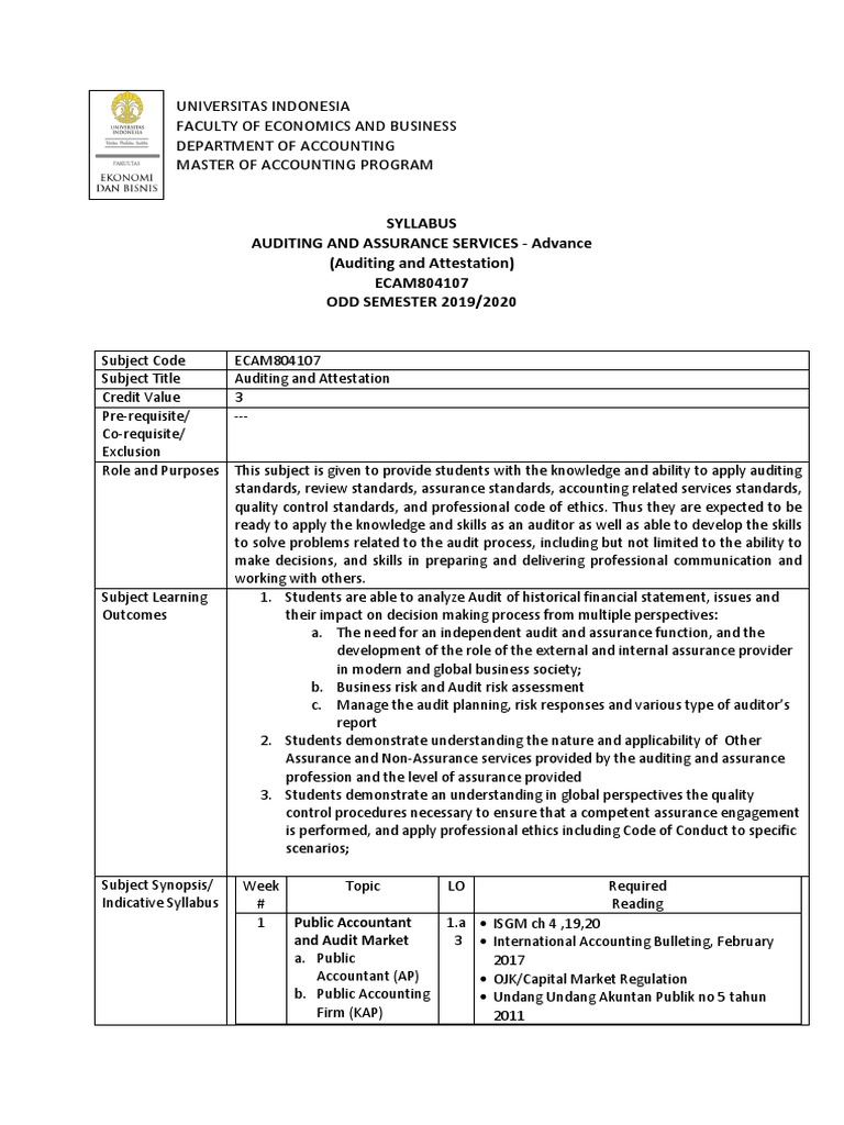 MAKSI-Syllabus Auditing & Assurans Ver Final Ans Update Gasal 19-20 ...