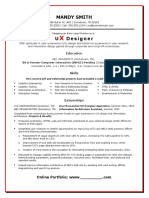 Sample Resume UX Designer Entry Level