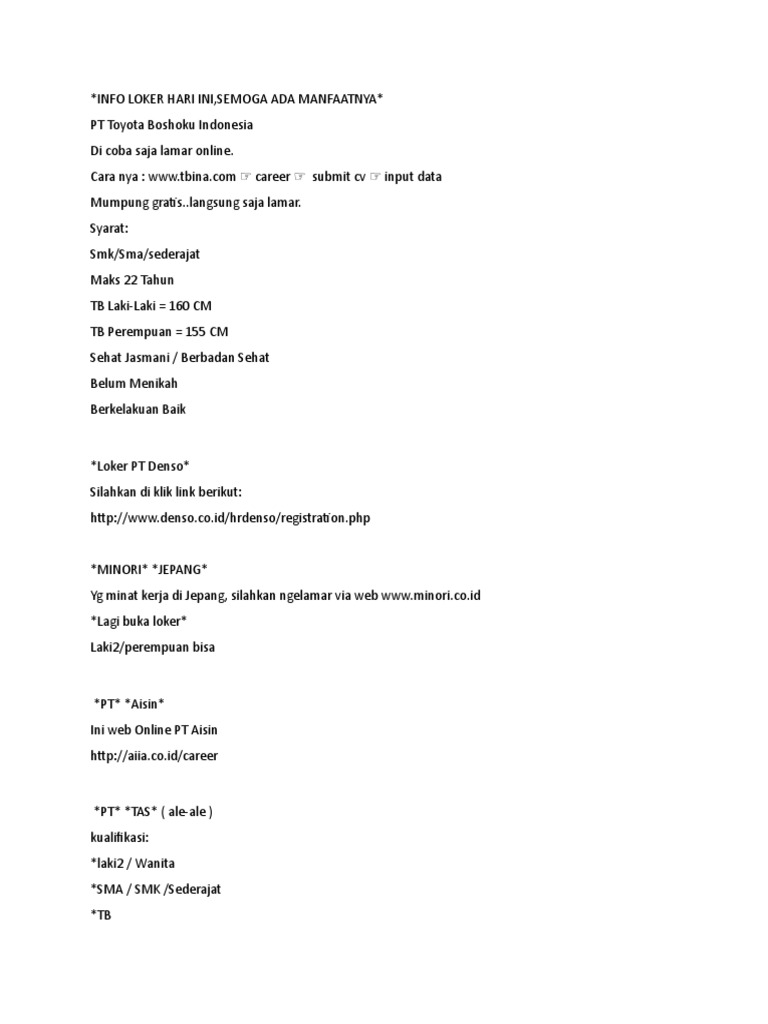 Info Loker Pdf