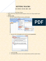 Setting Macro Ms. Office Excel 2003 - 2013