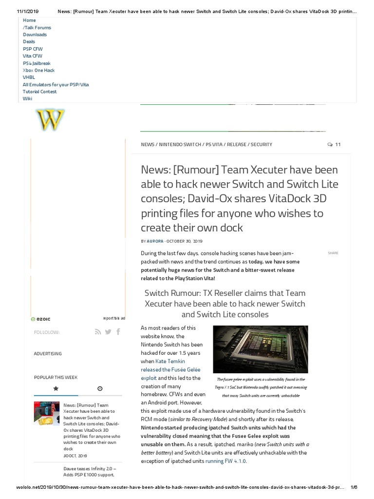 Nintendo Switch PDF Play Station 3 D Printing