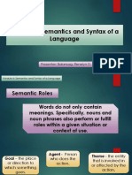 Module 6: Semantics and Syntax of A Language: Presenter: Balansag, Renelyn D