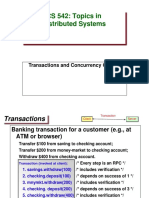 CS 542: Topics in Distributed Systems: Transactions and Concurrency Control