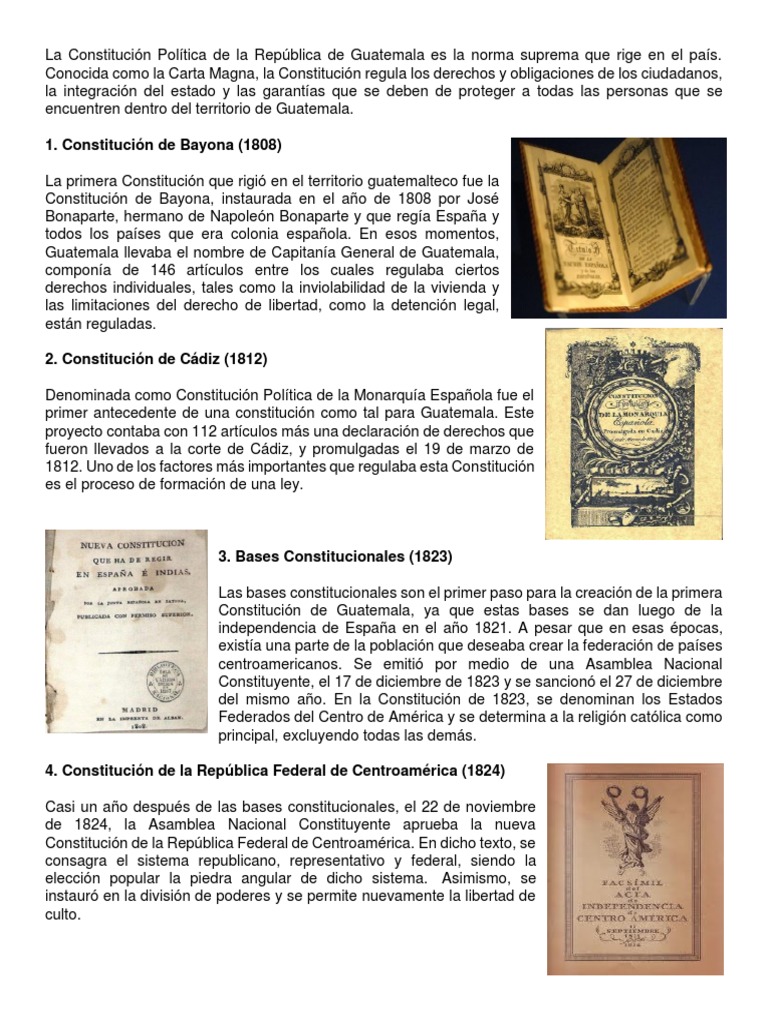 Historia de las Constituciones de Guatemala | PDF | Guatemala ...