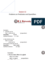 Problems On Predicates and Quantifiers: Session-12