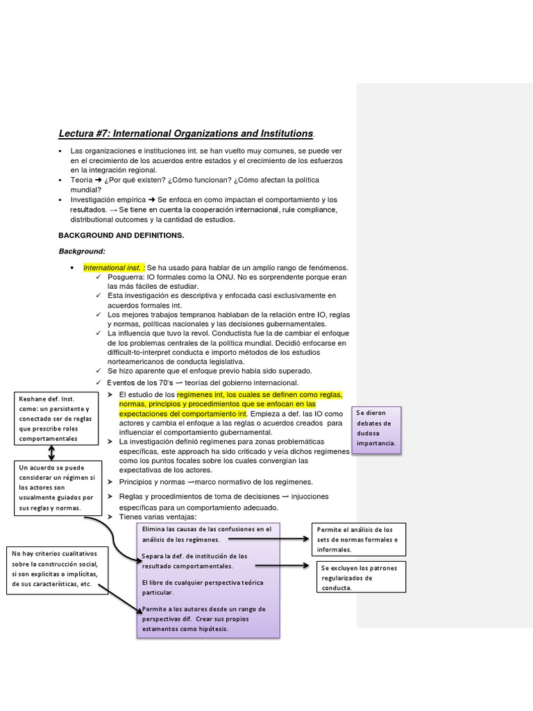 Organizaciones Internacionales: Teoría y Función | PDF | Cooperación ...