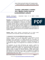 Alejandro Barranquero - Comunicación, Velocidad y Cambio Climático. Medios Lentos para La Sostenibilidad Cultural - TEXT PDF