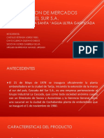 Disminución de ventas del agua ultra gasificada Villa Santa