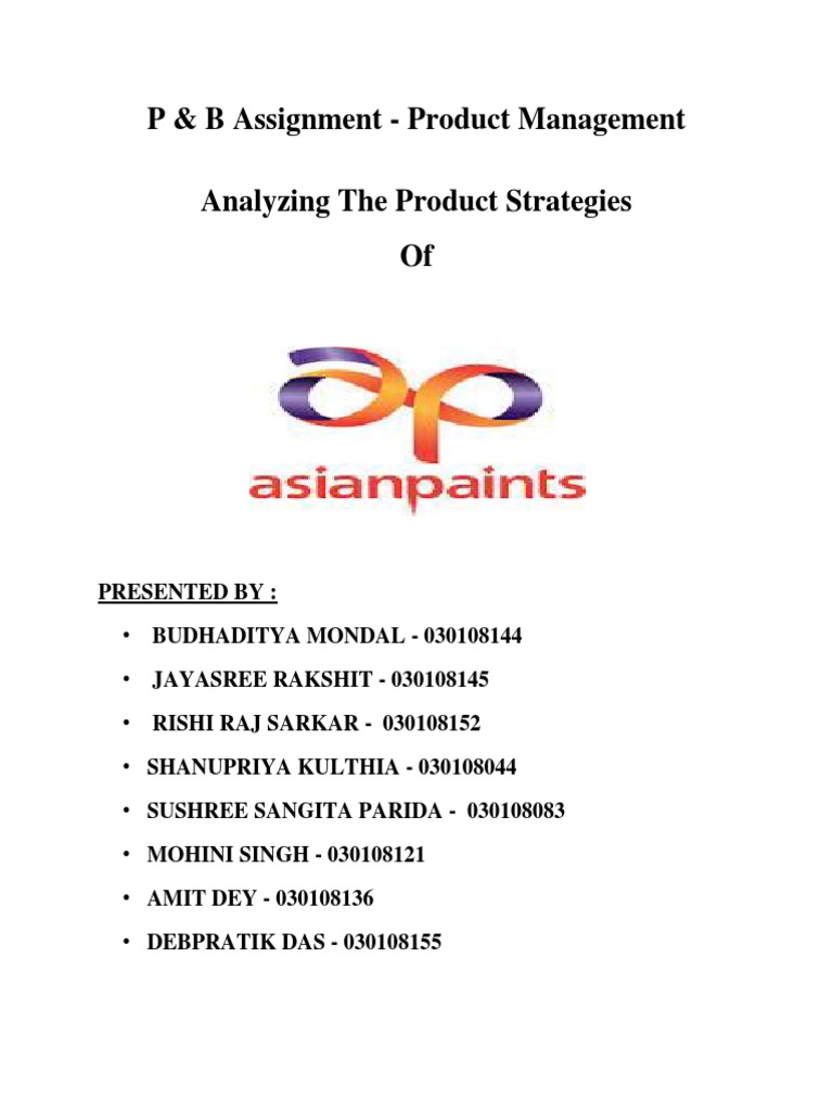 Asian Paints Product Strategy Overview | PDF | Packaging And Labeling ...