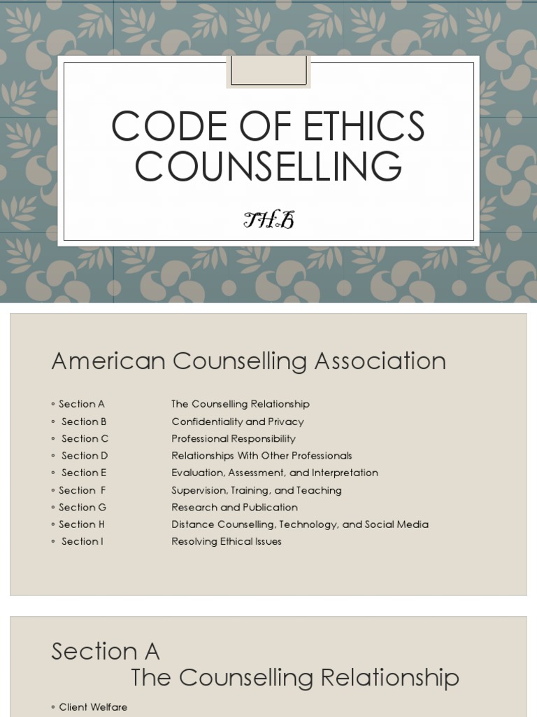 Code of Ethics Counselling PDF