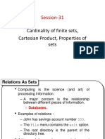Session-31: Cardinality of Finite Sets, Cartesian Product, Properties of Sets