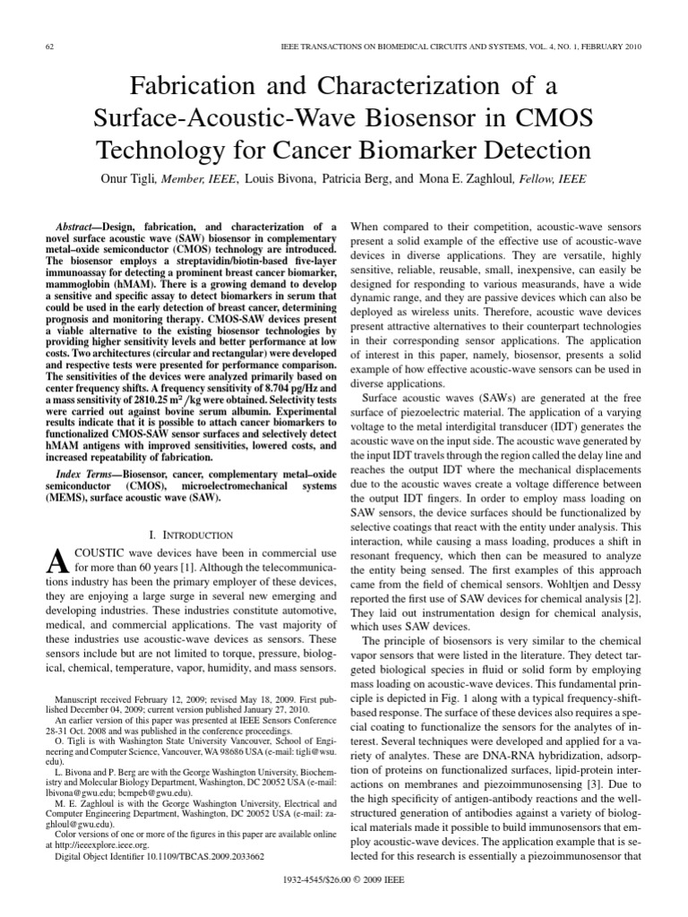 Fabrication and Characterization of A Surface-Acoustic-Wave Biosensor ...