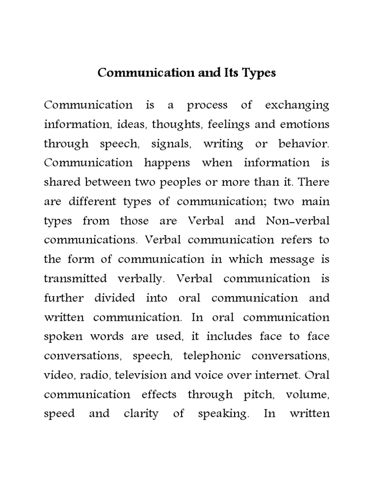 Types of Communication Explained | PDF | Career & Growth