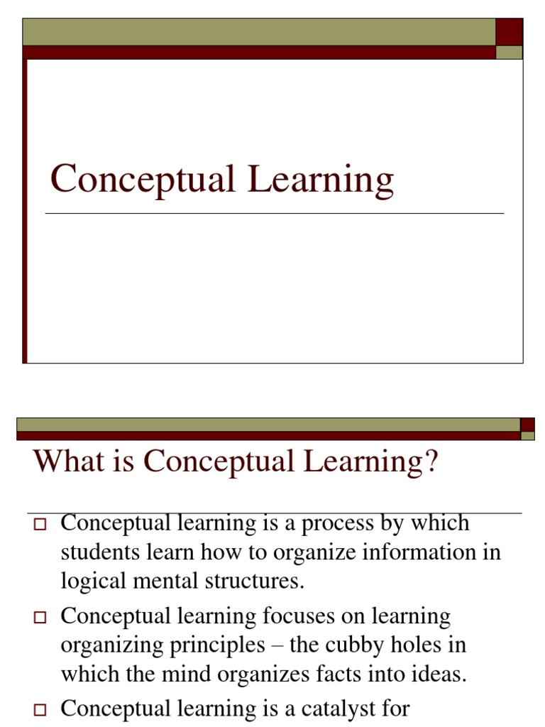 Promoting Conceptual Learning: A Framework for Organizing Information ...