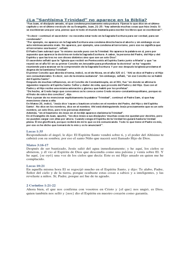 La Santisima Trinidad | PDF | Trinidad | espíritu Santo