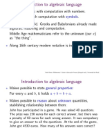 Introduction To Algebraic Language: Arithmetics Algebra Symbols