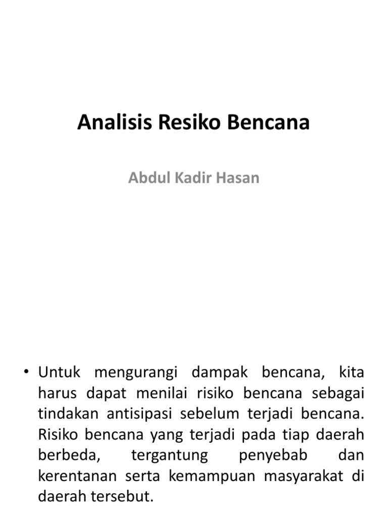 Analisis Risiko dan Kerentanan Bencana | PDF | Politik | Sains & Matematika