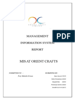 Mis at Orient Crafts: Management Information System