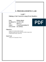 Visual Programming Lab: Making A Unit Converter Using Event Handlers