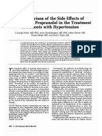 A Comparison of The Side Effects of Atenolol and Propranolol in The Treatment of Patients With Hypertension