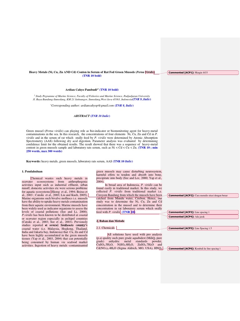 Journal Kimia Organik Bahan Laut PDF Atomic Absorption Spectroscopy
